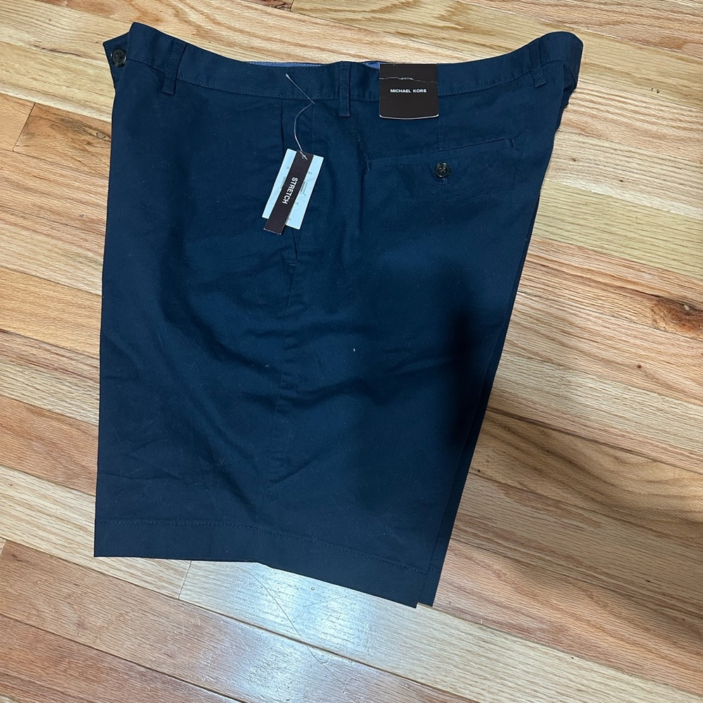 Michael Kors Summer 1 Shorts Men's Size 36 Midnight Blue Stretch 9" Inseam New